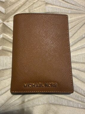 Michael Kors Cognac Saffiano Leather Passport Cover